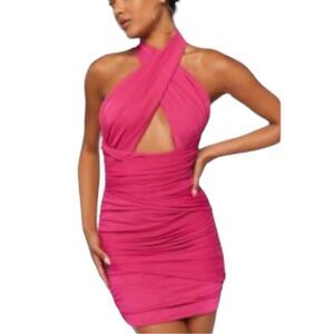 Forever 21 Crisscross Heather Mini Dress Pink Size Small (S)
